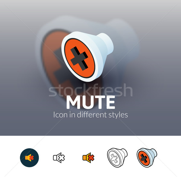 Mute icon in different style Stock photo © sidmay