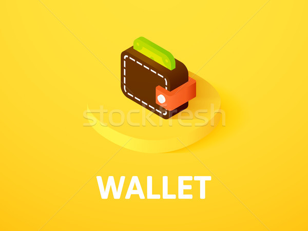Stock photo: Wallet isometric icon, isolated on color background