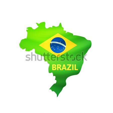 Flat simple Brazil map Stock photo © sidmay