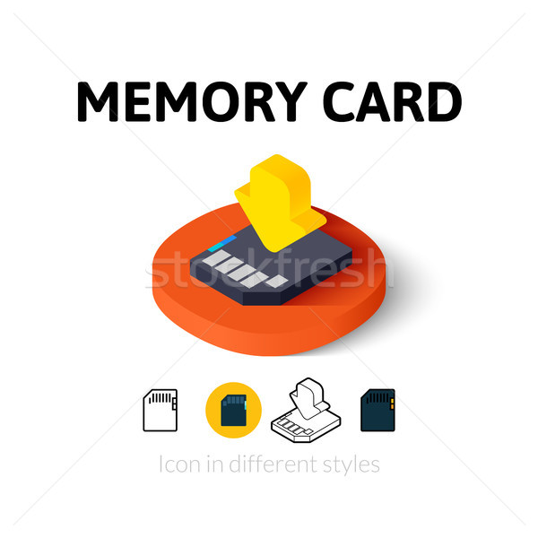 Foto stock: Memória · cartão · ícone · diferente · estilo · vetor