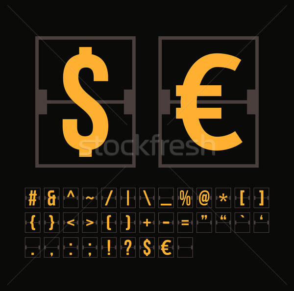 Outline scoreboard symbols flat alphabet mechanical panel Stock photo © sidmay