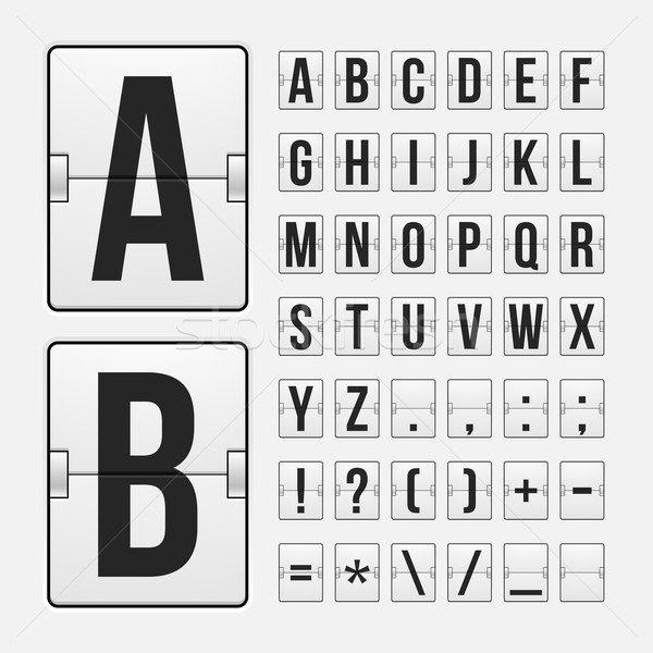 Anzeigetafel Briefe Symbole Alphabet Panel Vektor Stock foto © sidmay