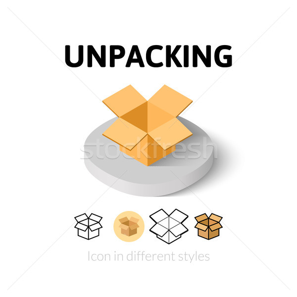 Unpacking icon in different style Stock photo © sidmay