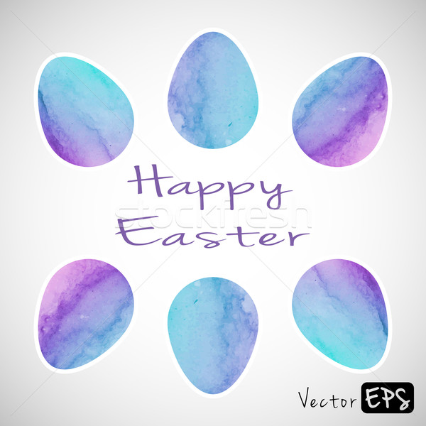Easter Eggs akwarela tekstury wektora karty Wielkanoc Zdjęcia stock © sidmay