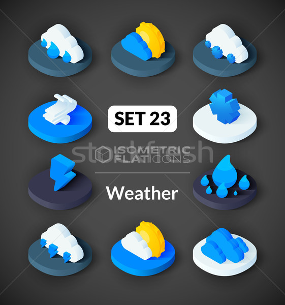 Isometric flat icons set 23 Stock photo © sidmay