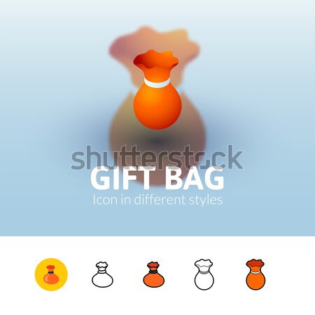 Gift bag icon in different style Stock photo © sidmay