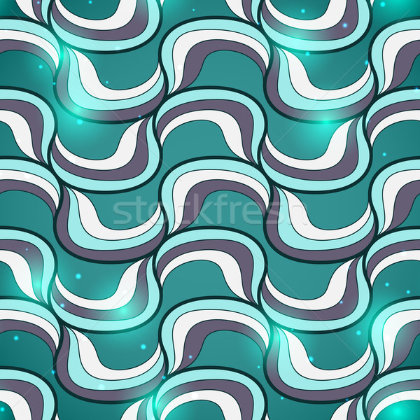 Seamless wave hand-drawn pattern Stock photo © sidmay