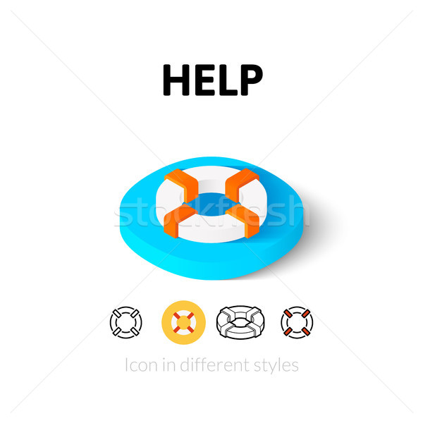 Stockfoto: Helpen · icon · verschillend · stijl · vector · symbool