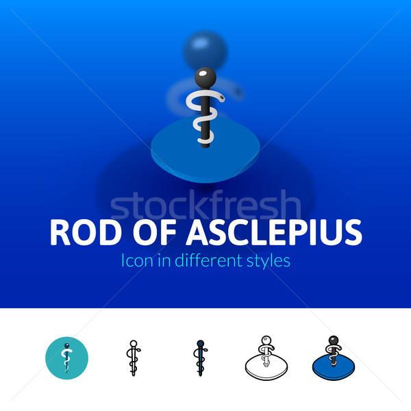 Stock photo: Rod of Asclepius icon in different style