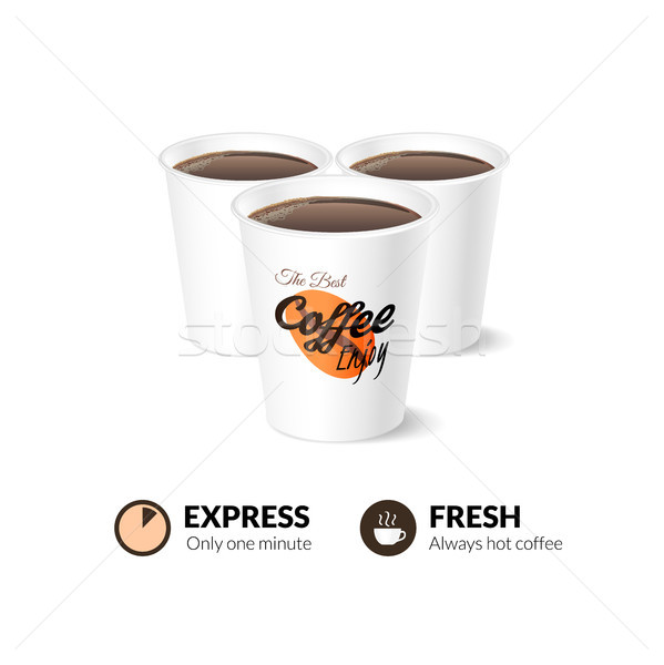 Tek kullanımlık kahve fincanı yalıtılmış beyaz gıda kafe Stok fotoğraf © sidmay