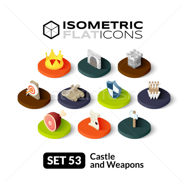 Isometric flat icons set 53 Stock photo © sidmay