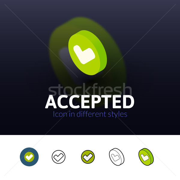 Accepted icon in different style Stock photo © sidmay
