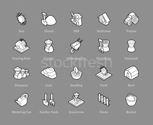 Izometrik simgeler 3D piktogramlar Stok fotoğraf © sidmay