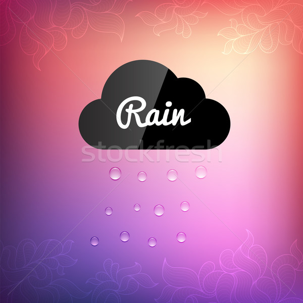 Retro background with cloud rain drop icon Stock photo © sidmay