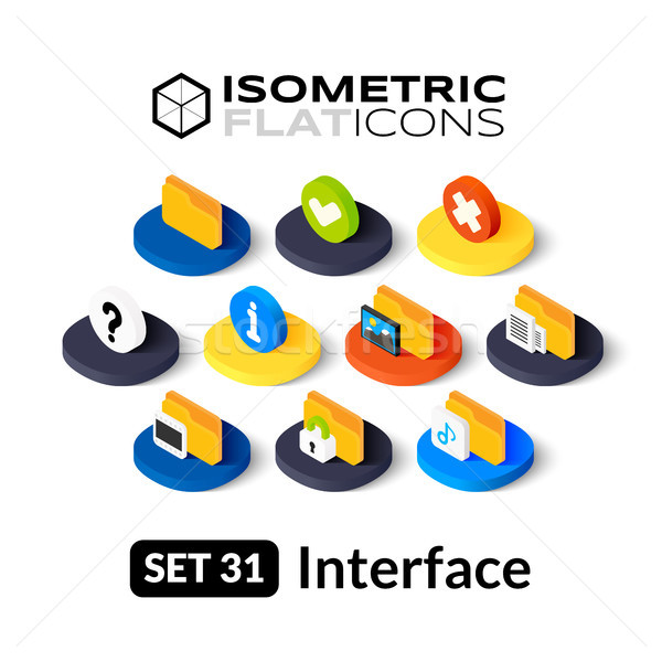 Isometric flat icons set 31 Stock photo © sidmay