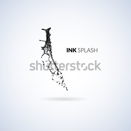 Black ink paint or oil splash isolated on white Stock photo © sidmay