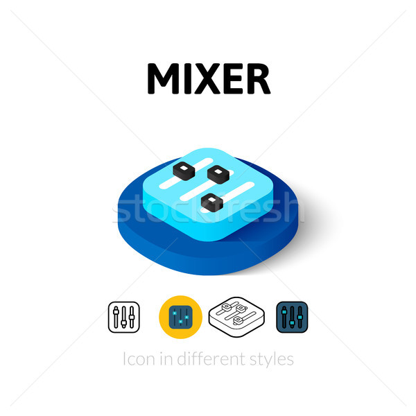 Stockfoto: Mixer · icon · verschillend · stijl · vector · symbool