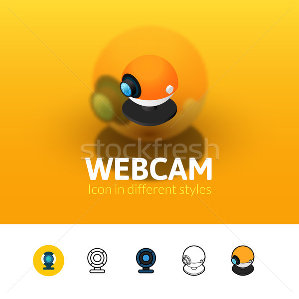 Webcam icona diverso stile colore vettore Foto d'archivio © sidmay