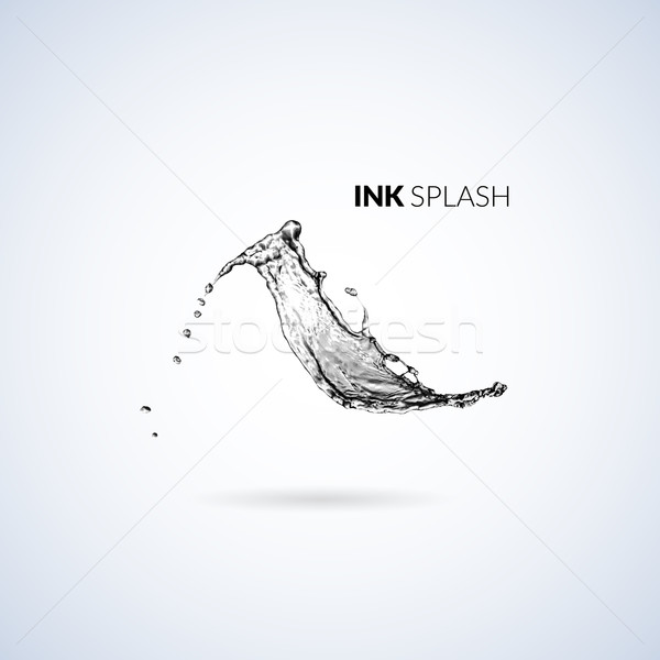 Black ink paint or oil splash isolated on white Stock photo © sidmay