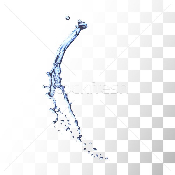 Stock photo: Blue water splash isolated on white