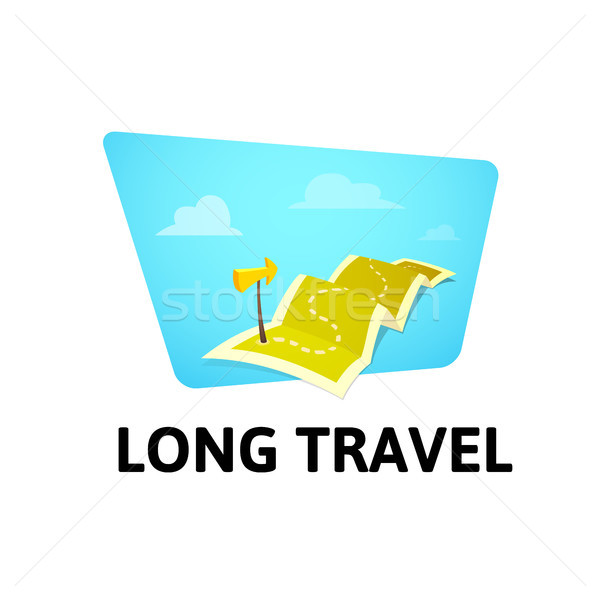 World tour concept logo isolated on white background, long route in travel map with guide marker Stock photo © sidmay