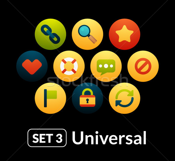 Flat icons vector set 3 - universal collection Stock photo © sidmay