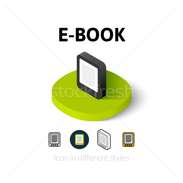 Ebook icon verschillend stijl vector symbool Stockfoto © sidmay