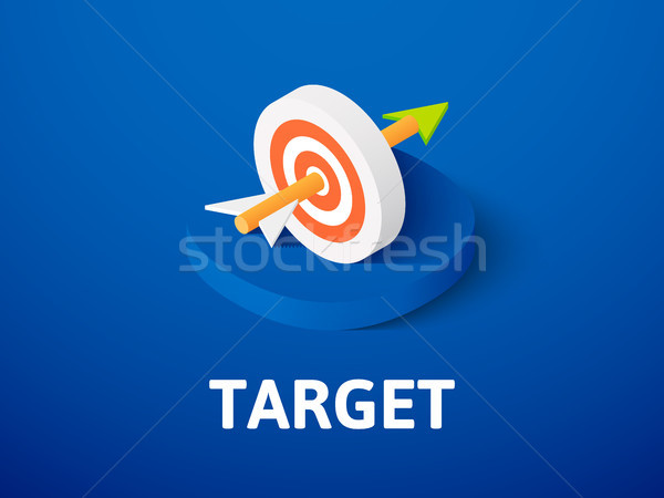 Target isometric icon, isolated on color background Stock photo © sidmay