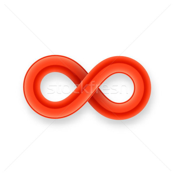 Red infinity symbol icon from glossy wire with shadow Stock photo © sidmay