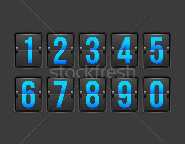 Stock photo: Countdown timer, white color mechanical scoreboard