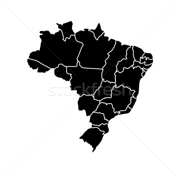 Flat simple Brazil map Stock photo © sidmay