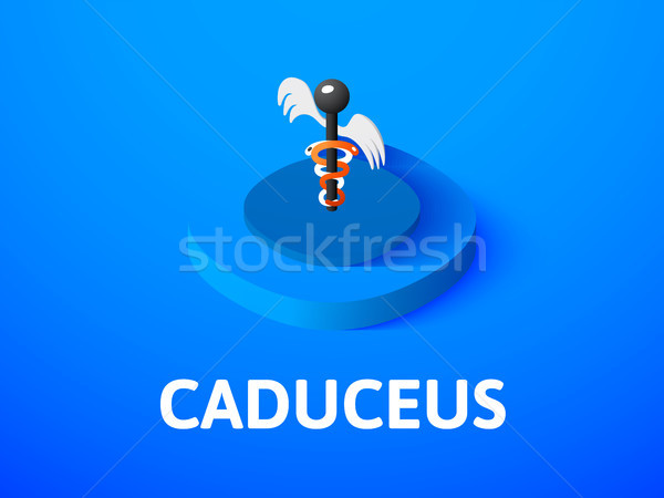 Caduceus isometric icon, isolated on color background Stock photo © sidmay
