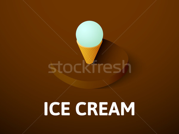 Ice cream isometric icon, isolated on color background Stock photo © sidmay