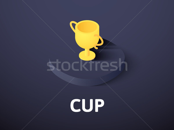 Cup isometric icon, isolated on color background Stock photo © sidmay