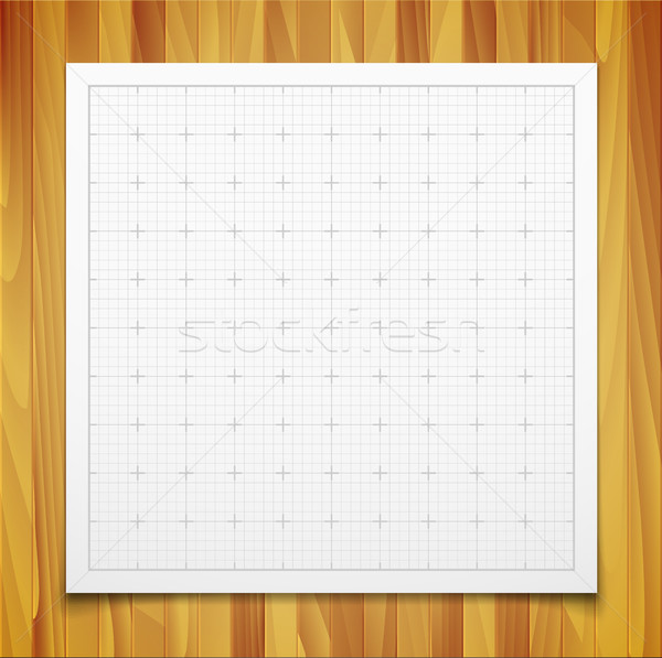 White isolated square grid with shadow isolated on wood texture Stock photo © sidmay