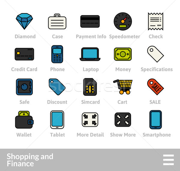 Stock photo: Outline icons thin flat design, modern line stroke style