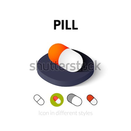 Stock photo: Pill icon in different style