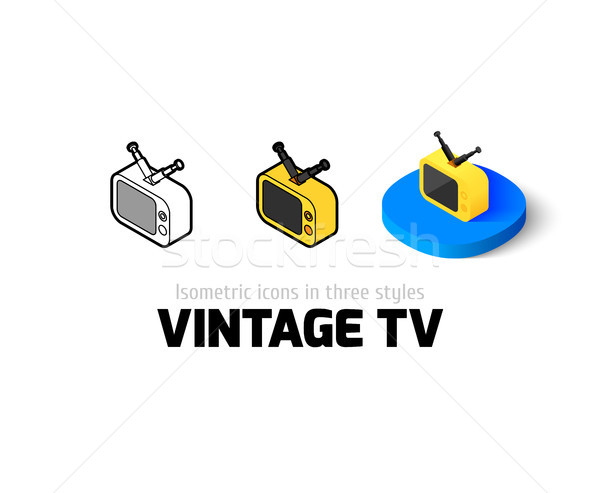 Vintage TV icon in different style Stock photo © sidmay