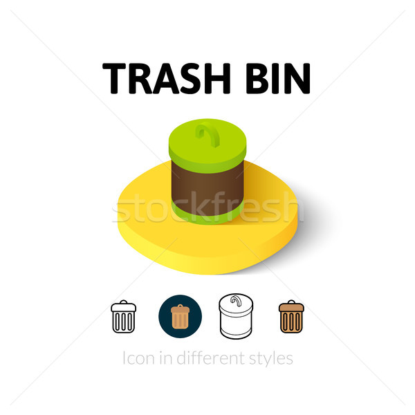 Trash bin icon in different style Stock photo © sidmay