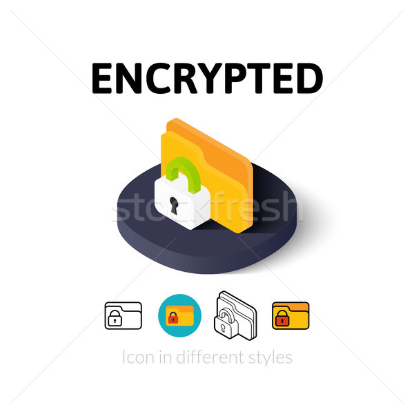 Encrypted icon in different style Stock photo © sidmay