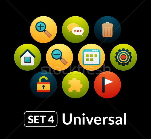 Flat icons vector set 4 - universal collection Stock photo © sidmay