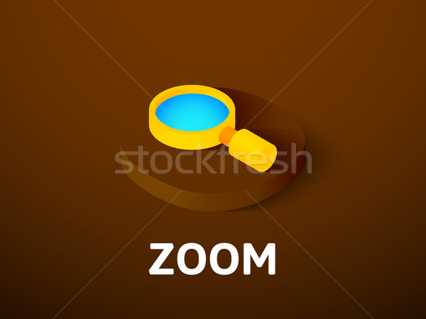 Stock fotó: Zoom · izometrikus · ikon · izolált · szín · vektor