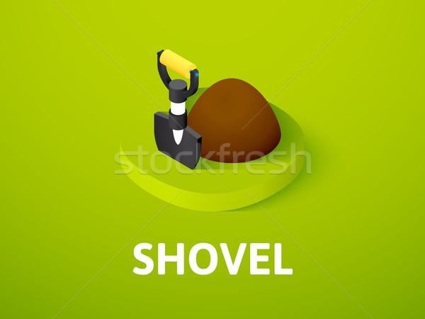 Shovel isometric icon, isolated on color background Stock photo © sidmay