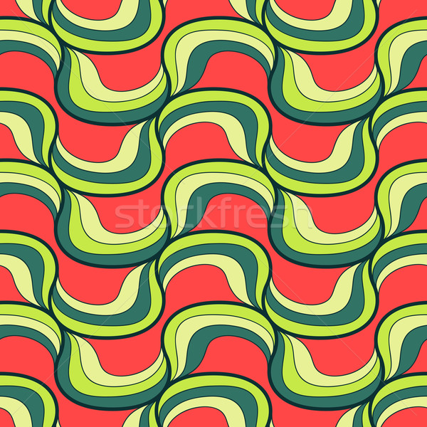 Seamless wave hand-drawn pattern, vector Stock photo © sidmay