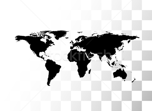 Vector black world map Stock photo © sidmay