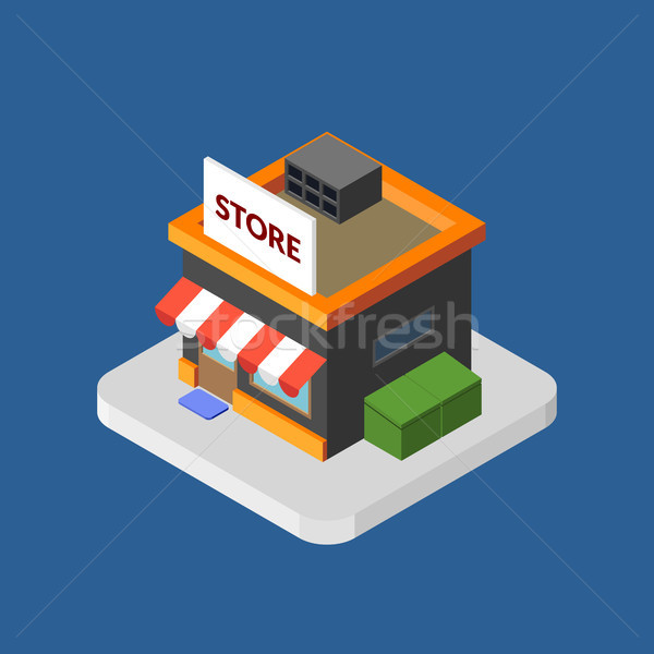 Сток-фото: изометрический · магазине · логотип · изолированный · вектора · икона