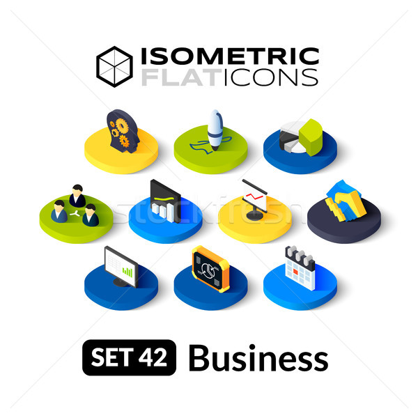 Isometric flat icons set 42 Stock photo © sidmay