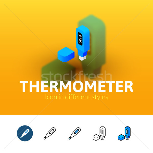 Termometru icoană diferit stil culoare vector Imagine de stoc © sidmay