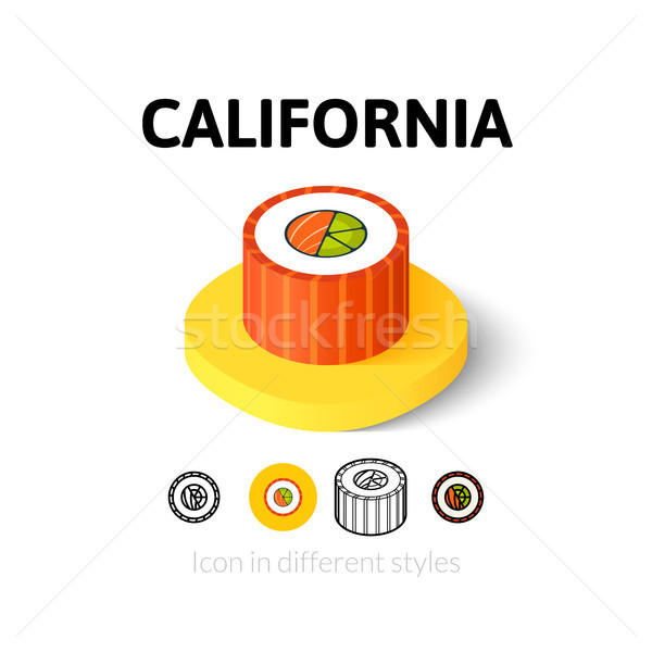 Сток-фото: Калифорния · икона · различный · стиль · вектора · символ
