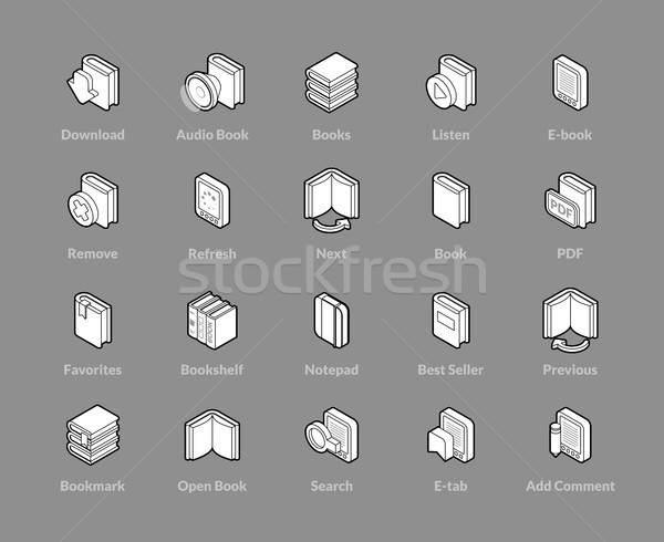 Isometric outline icons set Stock photo © sidmay